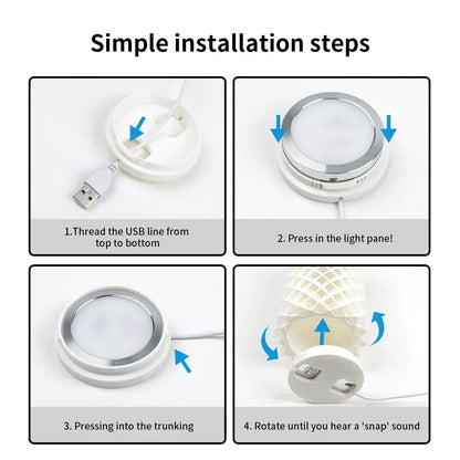 3D Printer DIY Model LED Lamp Kit 001 For Bambu Lab A1/A1mini/P1S/P1P/X1C USB White/Cold/Warm Light For Bambu Lab LED Lamp Kit
