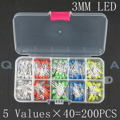 100PCS 3MM 5MM LED F3 F5 round super bright red, green, yellow, blue and white LED 20 each