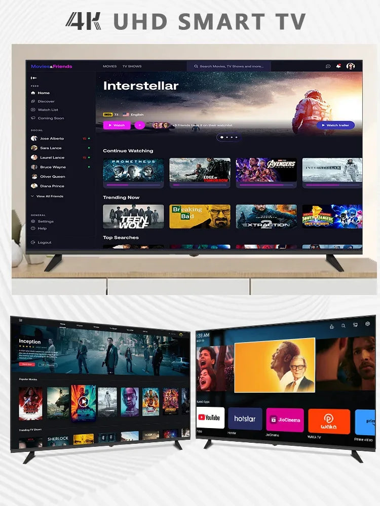 【Hot】Manufacture High Definition LED & LCD Smart TVs 19 24 32 43 50 55 60 65 Inch 2K 4K Android Smart Large Screen TV