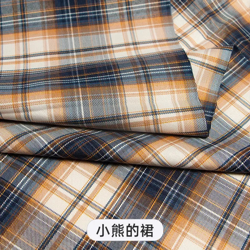Plaid Fabric By The Meter for Japanese Jk Uniform Skirts Clothing Hair Band Clothes Pillowcases DIY Sewing Textile Anti Wrinkle
