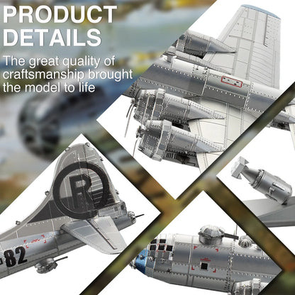 Piececool 3D Puzzles Airplane Metal Assembly Model Kits Creative Toys Jigsaw DIY for Adult Gifts 150Pcs