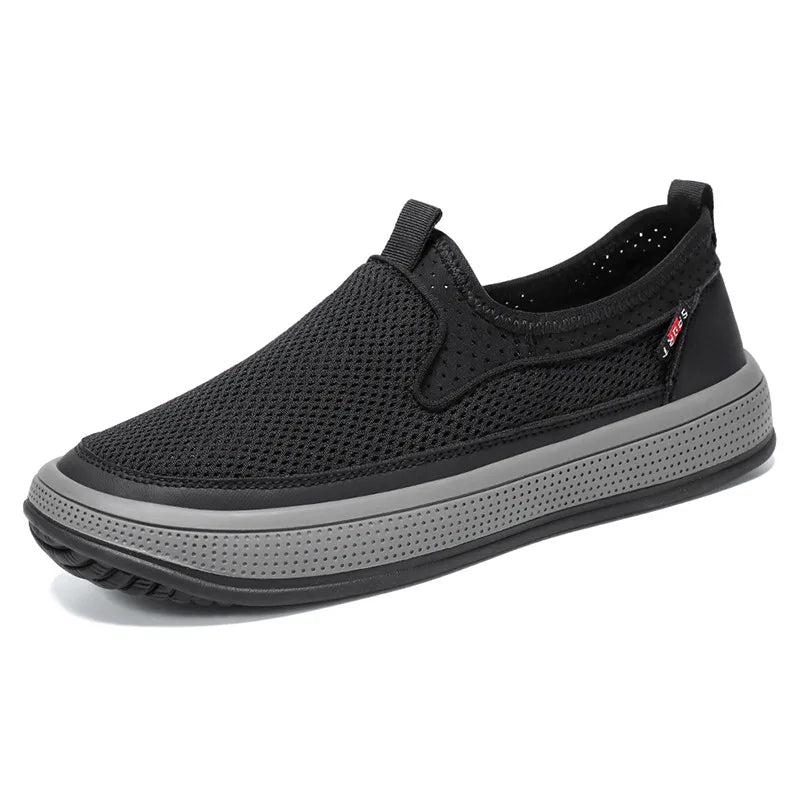 Men's mesh shoes 2026 summer new solid color versatile single shoe breathable soft sole lightweight casual shoes