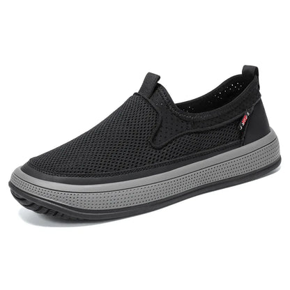 Men's mesh shoes 2026 summer new solid color versatile single shoe breathable soft sole lightweight casual shoes