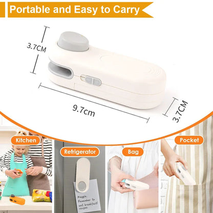 Mini Heat Bag Sealing Machine Package Bags Sealer Thermal Plastic Food Bag Closure Portable Sealer Food Packaging Heat Sealer