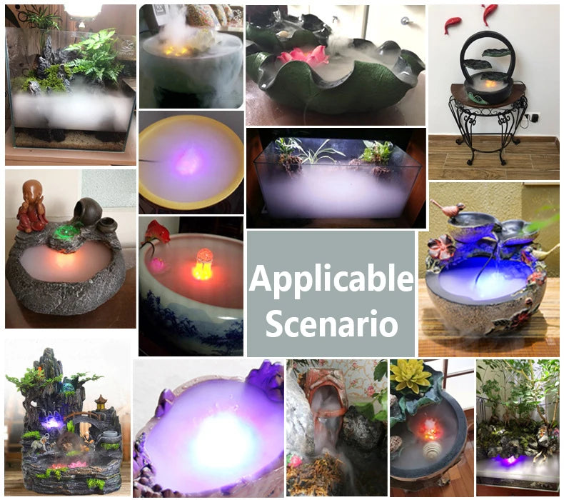 Ultrasonic Atomizer Lightless Metal Head Ceramic Chip Fogger 38mm Balcony Courtyard Water Feature Fountain Sprayer Humidifier EU