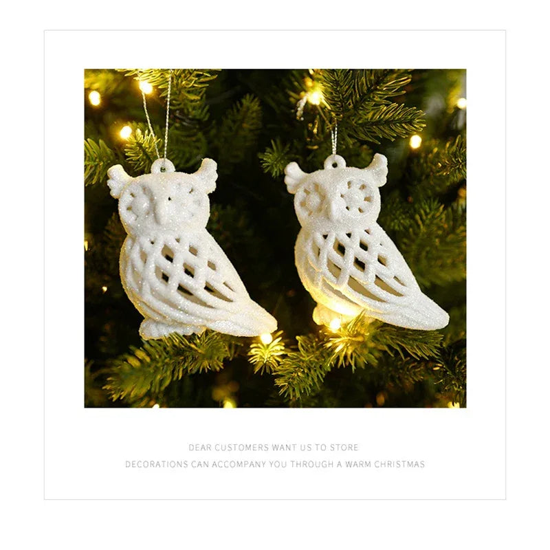 3Pcs Xmas Tree Pendants Snowflake Angel Deer Hanging Ornaments Christmas Decorations For Home Kids Toy New Year Party Decor