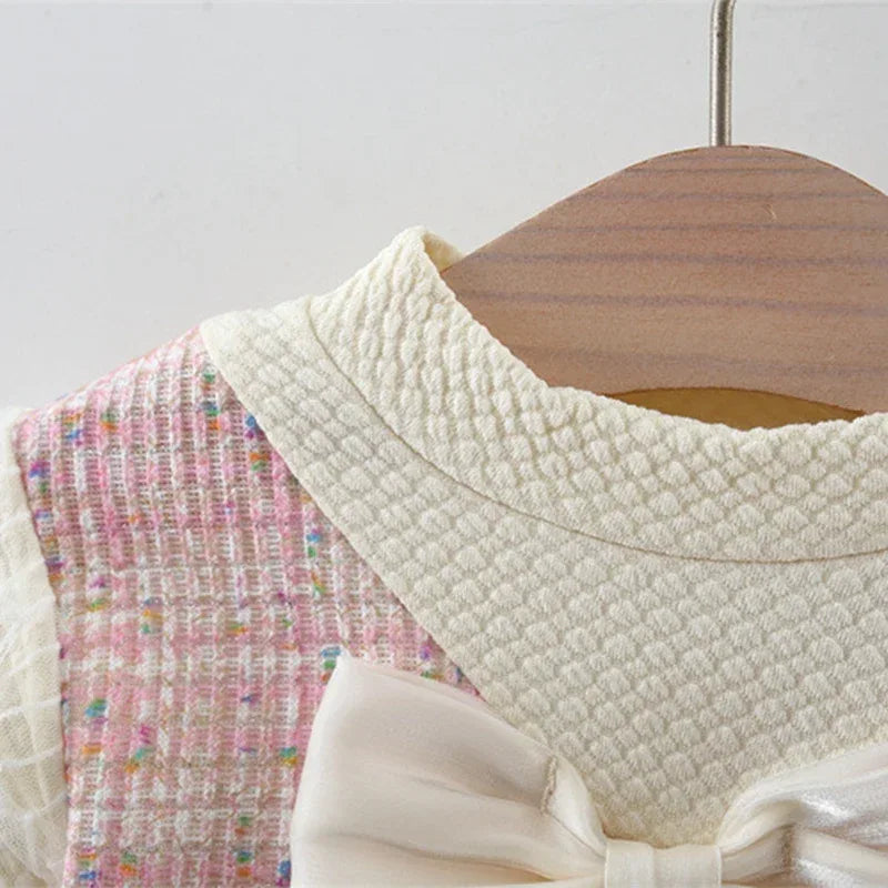 9 Months To 3 Years Old Spring And Autumn New Sweet Bow Baby Girl Dress, Princess Style Children'S Long Sleeved Clothes