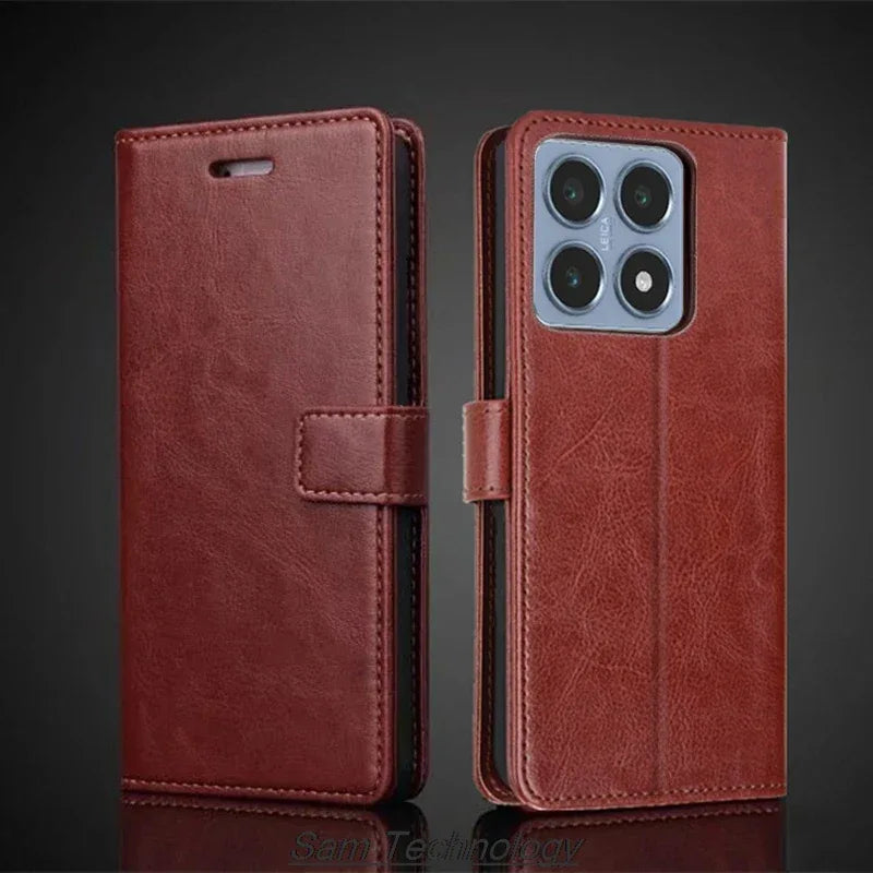 Card Holder Cover Case for Xiaomi 14T / Xiaomi Mi 14T Pro Pu Leather Flip Cover Retro Wallet Phone Case Business Fundas Coque