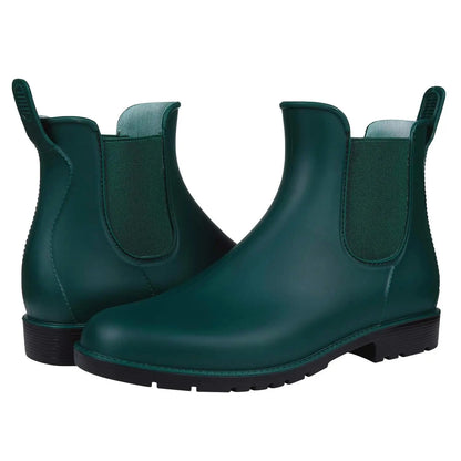 Evshine Fashion Short Rain Shoes For Women New Lady Chelsea Boots Outdoor Anti-slip Waterproof Rain Boots Sodt Rubber Ankle Boot