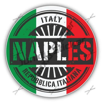 Lombardia Marche Molise Italy Flag Emblem Vinyl Sticker Decoration Naples Napoli Modena Messina Milan Italia Round Seal Flag