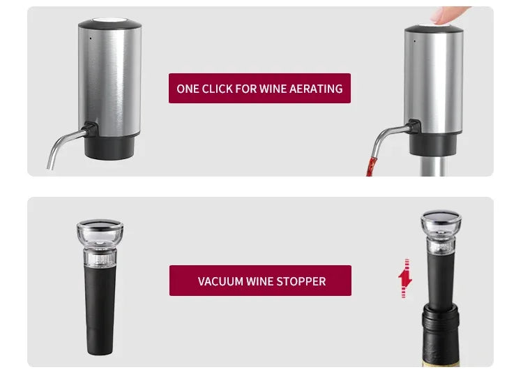 Rechargeable Electric Red Wine Openers Automatic Corkscrew Wine Openers Set Foil Cutter Wine Stopper Wine Pourer Christmas Gifts