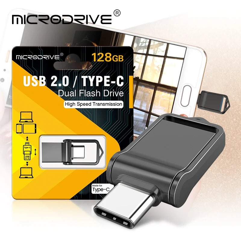 2 In1 Mini OTG Type C Pen Drive Usb2.0 Memory Stick 16GB 32GB 8GB Usb Flash Card 128GB 256GB 512GB Type-C Pendrive