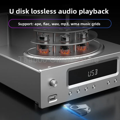 Home Theater Set 5.0 Bluetooth Amplifier 75Wx2 Tube Amp with Aluminum Case 6.5inch Speakers 120W Loudspeakers For Home Studio DJ
