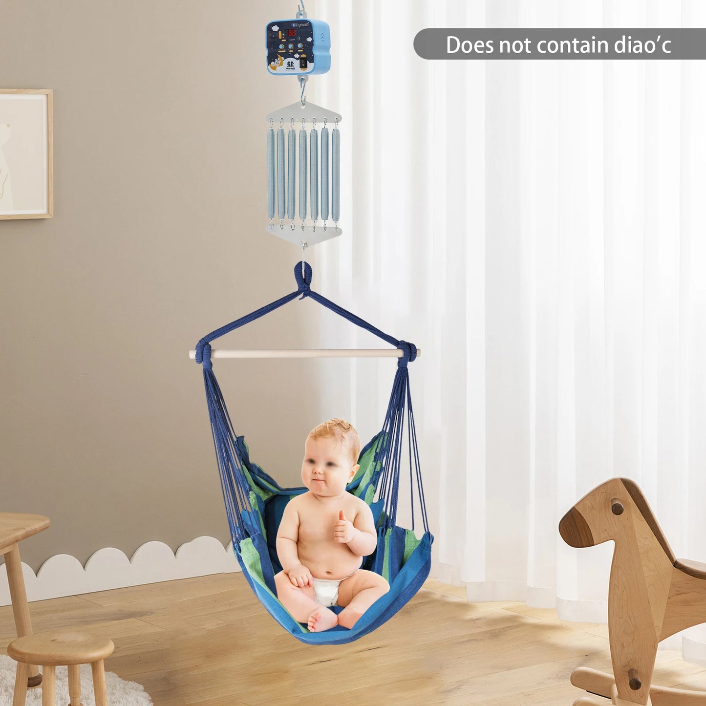 12W Electric Baby Swing Control, 7 Springs Baby Cradle Rocker Control, Adjustable Hanging Babies 0-12 Months