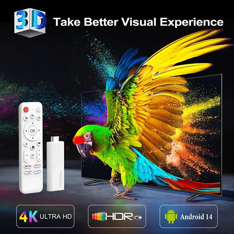 Smart TV Stick H96 MAX H313 2GB 16GB 8GB Android 14 Wifi6 BT5.0 Quad Core Home Media Player Voice Assistant TV Stick