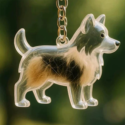Cute Clear Puppy Hair Memorial DIY Pendant Keychain Decor Keepsake Capsule Pet's Dog Fur Container Pet Lovers Home Display Gifts