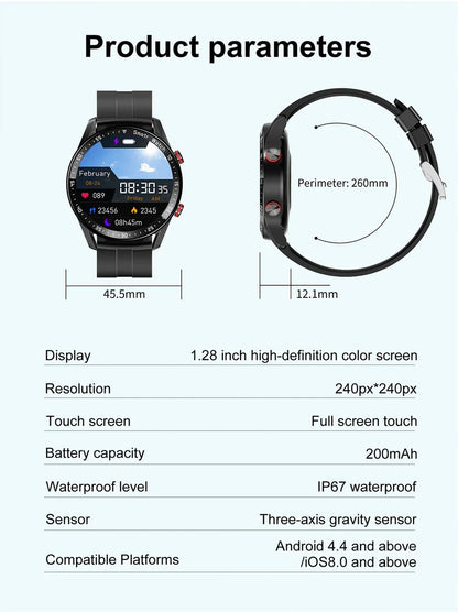 2026 New Voice Call Smart Watch Men GT Series HD AMOLED Screen Heart Rate Sports Watch ECG+PPG Health Smartwatch For Android IOS