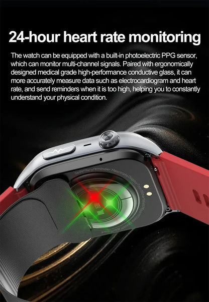 Sapphire Glass Air Pump Airbag Test Three High Smart Watches Men ECG Heart Rate Blood Pressure Health Tracker NFC Smartwatch