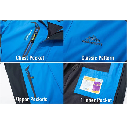 Veste de randonnée d'automne pour homme, imperméable et légère, avec capuche amovible, idéale pour le trekking, le camping et les activités de plein air. Vêtements de sport décontractés.