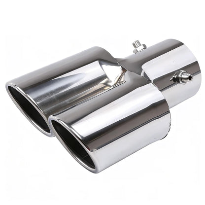 Universal Dual Exhaust Tip Stainless Steel Slant Cut Tip for Car Exhaust Pipe Extension Modification Decoration Muffler Tailpipe