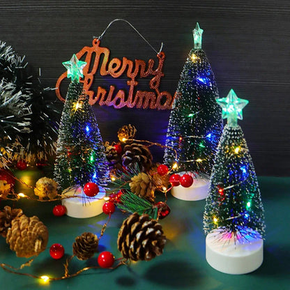 Luminous Mini Christmas Trees LED Lights Home Decoration Electronic Candles Childrens Gifts New Year Christmas Party Ornament