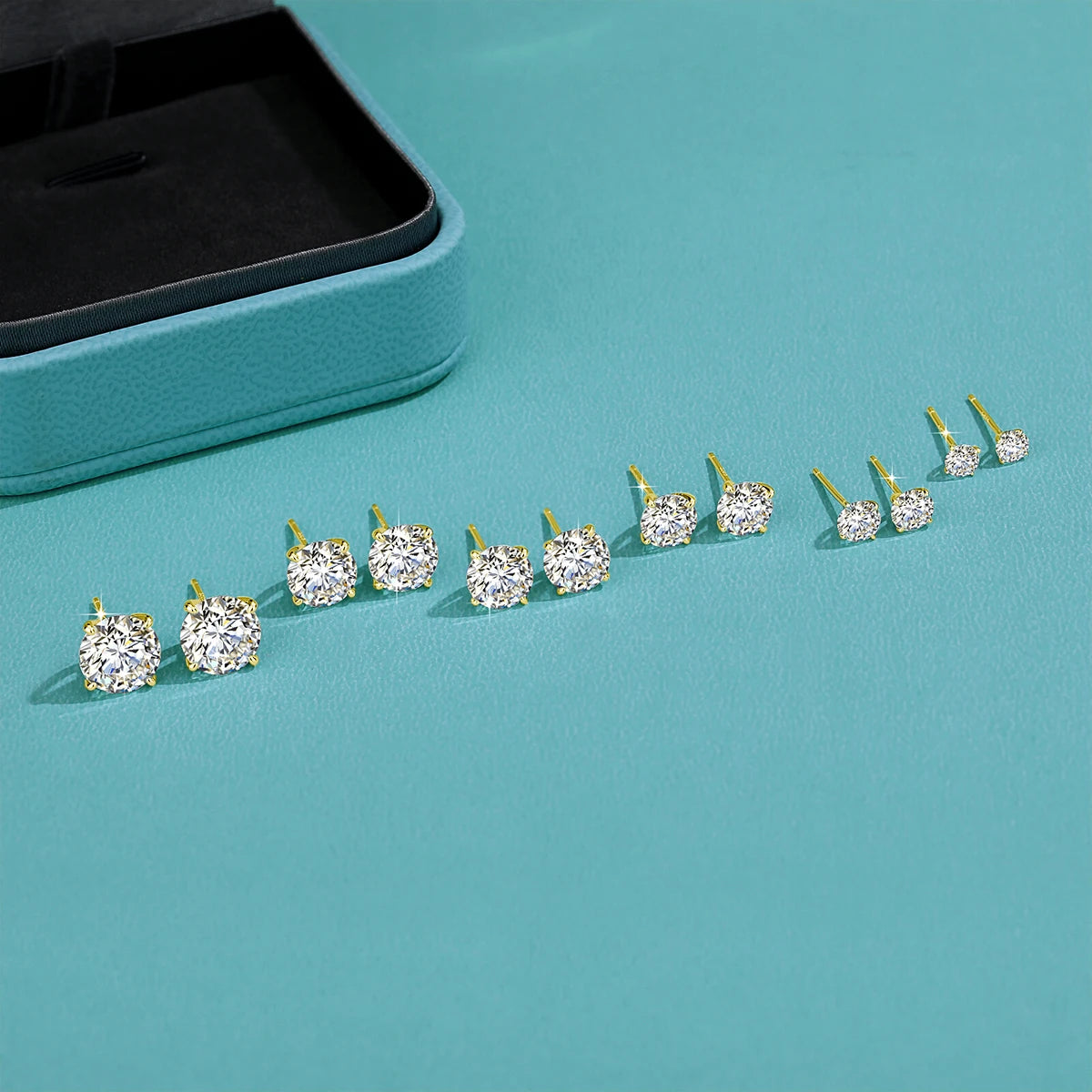 Quality 14K Gold Filled Moissanite Stud Earrings 0.2-3CT GRA Brilliant Cut for Women Man Engagement Wedding Durability Jewelry