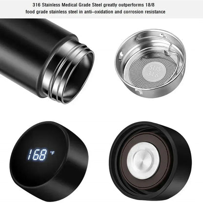 Coffee Cup, Teapot, Smart Sports Bottle with LED Temperature Display, 17 Oz Insulated Stainless Steel Water Bottle