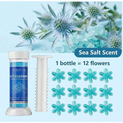SERVAVEXA 5Pcs Toilet Cleaning Gel Stamp Aromatic Deodorizer Flower Bowl Cleaner Automatic Long Lasting Descaling Bathroom Tools
