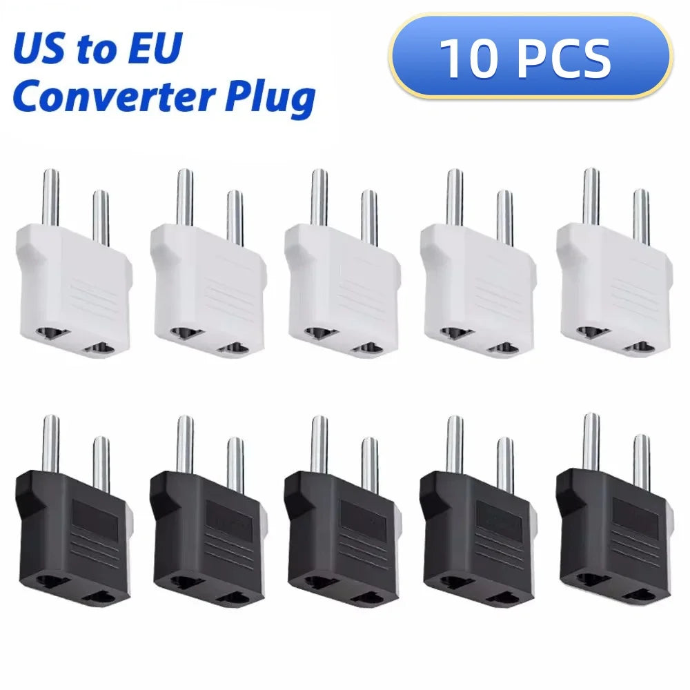 3/5/10pcs Mini US To EU Plug Converter America European Travel Charger Adapter AC Outlet 4.8mm/4.0mm US to EU Converter Socket
