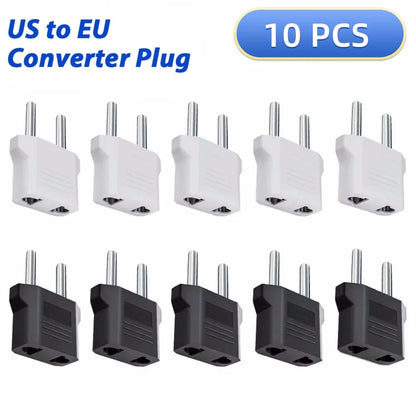 3/5/10pcs Mini US To EU Plug Converter America European Travel Charger Adapter AC Outlet 4.8mm/4.0mm US to EU Converter Socket