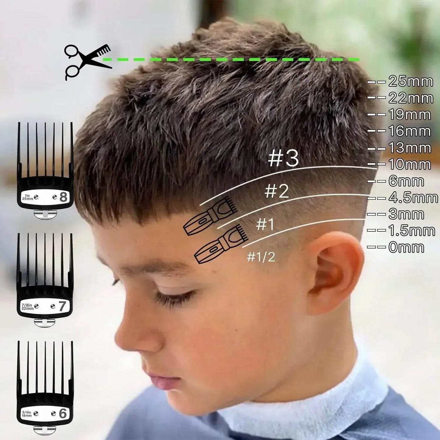 10 pcs set Professional standard Clipper Attachments Guard Guide Combs Compatible with most Wahl Hair Clippers