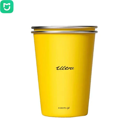 Mijia Life Ultra Yellow 304 Stainless Steel Drinking Cup 350ML Single-layer Rolled Edge Beer Outdoor Car Stacked Cold Drink Cup