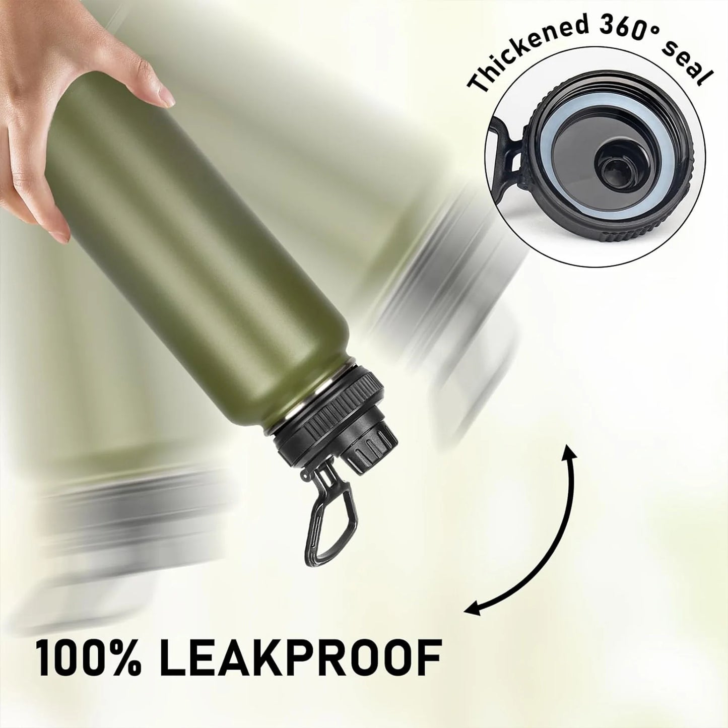 1 40oz Sports Portable Water Bottle, Suitable for Outdoor Camping and Other Sports, Cold-Keeping Bottle, Space Bottle, 1200ml Wide-Mouth Bottle, with Three-Finger Lid, Cycling Water Bottle