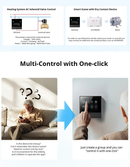 SONOFF NSPanel Smart Scene Wall Switch EU/US Integrated HMI Panel Home Automation Thermostat Smart HomeWorks with Alexa Alice