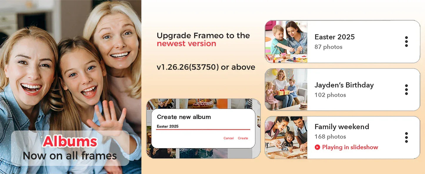 FRAMEO 15.6 Inch 32GB Large Digital Photo Frame, Digital Picture Frame WiFi, IPS HD Touch Screen, Photo Frame with Auto-Rotate