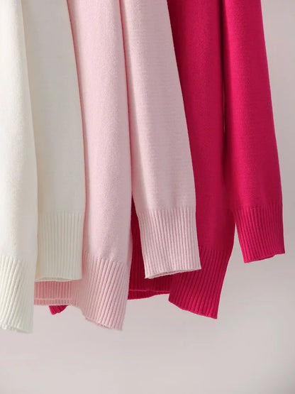 Winter Pink Turtleneck Sweaters Women Oversized Autumn Warm Women's Jumper Loose Basic White Turtleneck For Women Pullovers