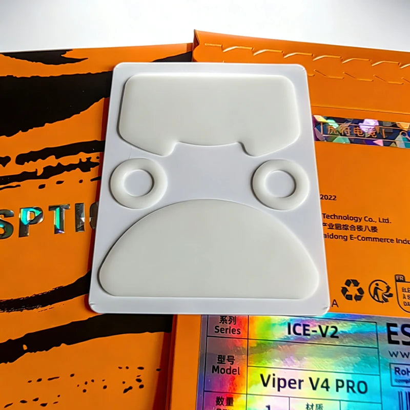 ESPTIGER ICE Mouse Skates for Razer Viper V4 Pro High Purity PTFE Mouse Feet 2.5D Edge Glides Curve Edge