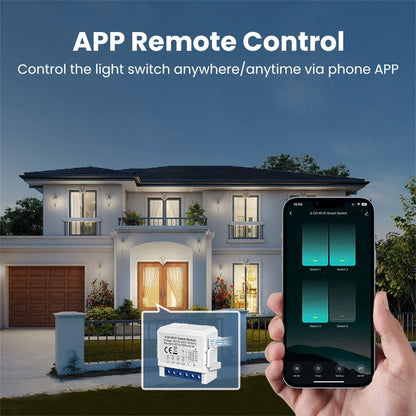 AVATTO WiFi Smart Light Switch Module，1/2/3/4 Gang DIY Breaker Neutral Wire Control Works With Tuya Alexa, Google Home