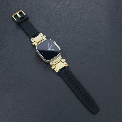 Silicone Sport Band for Apple Watch Ultra 49mm 45mm 42 44mm Rubber Strap for iWatch Series 9 8 7 se 6 5 4 ultra 2 49 Correa