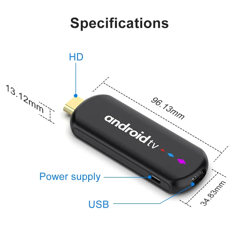 Android TV Stick S905L3 H96 MAX Android 14.0 4K Quad Core 2.4G 5G Wifi BT Home Media Player Voice Assistant Smart TV Stick