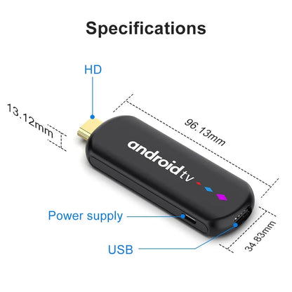 Android TV Stick S905L3 H96 MAX Android 14.0 4K Quad Core 2.4G 5G Wifi BT Home Media Player Voice Assistant Smart TV Stick