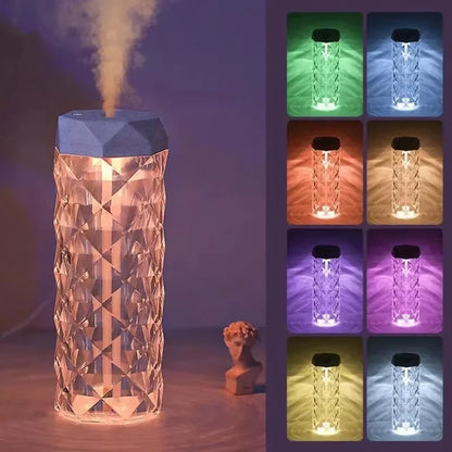 400ml Colorful USB Crystal Humidifier with Aromatherapy and Air Purification for Bedroom and Desktop