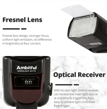 Ambitful AF970 Flash Light Speedlight Speedlite Universal for Fujifilm Olympus Nikon Canon 650D 550D 450D 60D 7D 5D Camera