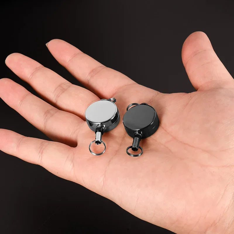 Retractable Key Chain Key Chain Pull Back Recoil Movement Key Ring Anti-lost ID Card Holder Anti-theft Chain Organizer