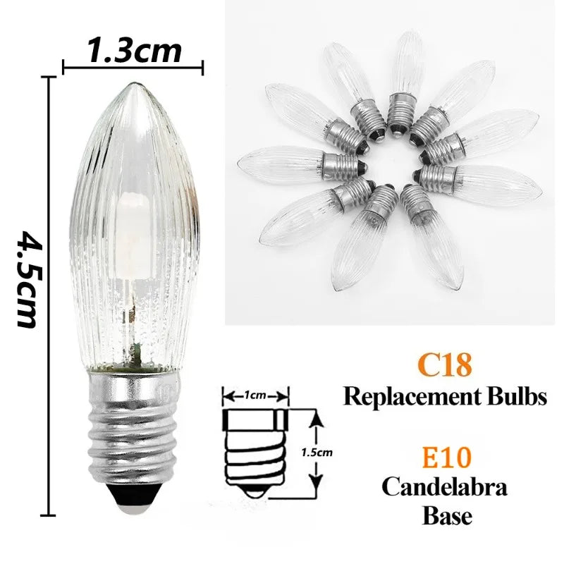 Warm-White E10 Tapered Candles Light Bulbs LED Replacement Bulbs for Lights Candle Arch Bathroom Kitchen Home Lamps Bulb Decor