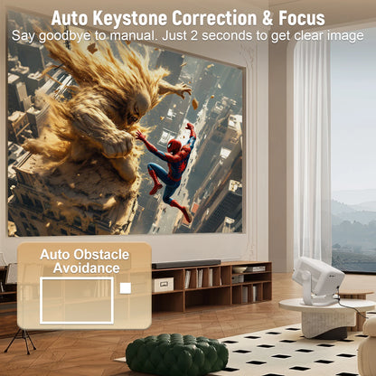 Velec Projector Compatible with Netflix 650ANSI Android 13 Portable 4K Native Wifi6 BT5.2 1080P TP350 Auto Keystone Correction