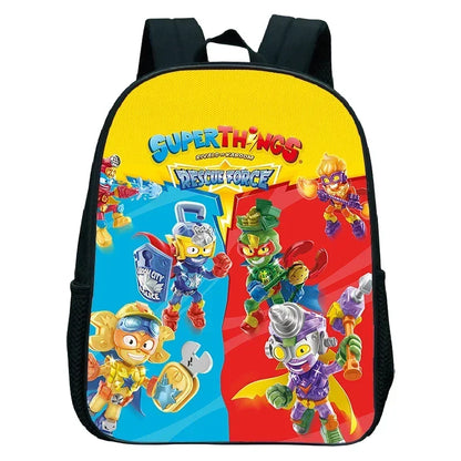 SuperThings Backpack Toddler Cartoon Schoolbag Boys Girls Kindergarten Bag Waterproof Kids Bookbag 12 Inch