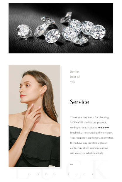 MODIAN 3 Sizes Heart Moissanite Ear Studs 925 Sterling Silver Dazzling Stackable Fashion Stud Earrings For Women Fine Jewelry