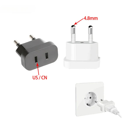 1 Pcs 4.8mm Power Plug Adapter US To EU Euro Europe Plug Power Plug Converter Travel Adapter Power Converter Outlet