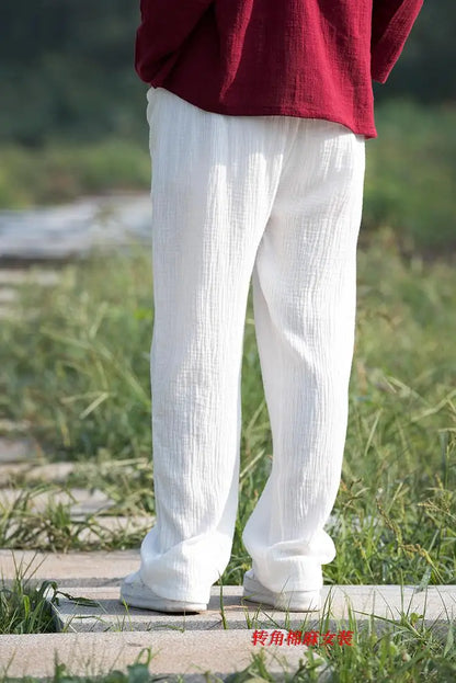 2024 Spring Women' Fashion comfortable cotton linen pants Plus size Women pleated Autumn pants with pockets 5XL 6XL pantalones